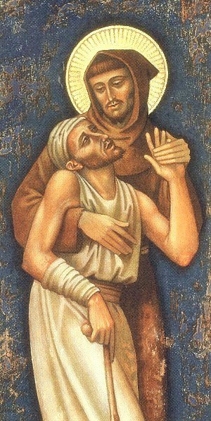 Franciscus omhelst de melaatse
© Piero Casentini 